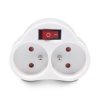 Rozgałęźnik sieciowy na 2 gniazda [2P+Z] 230V 16A biały MCE31 z wyłącznikiem