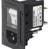 Combination element plug C14 or C18, 3 pole/2 pole, screw mounting, plug-in connection, black, 3-109-719