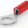 Insulated ring cable lug, 0.26-1.65 mm², AWG 22 to 16, 6.73 mm, M6, red, 31894