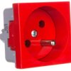 Gniazdo Pojedyncze 16A 2P+Z Czerwone Qp 45X45 Bb