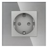 Gniazdo elektryczne pojedyncze Schuko - szklana ramka - szare - Tawoia Glass