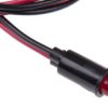 Lampka kontrolna do montażu panelowego 12V dc, czerwona 6.4mm LED Czarny Wyprowadzenia Dialight
