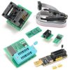Programator USB BIOS Flash EEPROM CH341B serii 24 25 o prędkości kasowania 2-3 megabitów na minutę. Zawiera adapter 1.8V i klips
