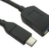 Przejściówka USB, dł. 0.5m, kolor: Czarny