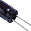 Electrolytic capacitor, 100 µF, 6.3 V (DC), ±20 %, radial, pitch 2.5 mm, Ø 6.3 mm, KSS107M6R3S1A5E07K