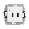 Icon Mechanizm Gniazda Podwójnego 2Xusb A-A 3.0 Biały Igusb-6