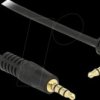 84737 Delock Cable Stereo Jack 3.5 mm 4 pin male > male angled 1 m bla