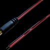 DC connection cable, 1.5 m, red/black, plug 2.5 x 5.5 mm, straight to open end, 075901