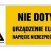 ZNAK - HB022 Nie dotykać urządzenie elektryczne napięcie niebezpieczne dla życia 15 x 5 cm FN - Folia samoprzylepna