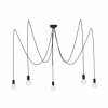 Nowodvorski lampa wisząca SPIDER E27 x 5 Przewód w oplocie Stal lakierowana Czarny ~220-230 V MAX: 5x60W