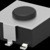 Short-stroke pushbutton, 1 Form A (N/O), 50 mA/24 VDC, unlit , actuator (black), 1.6 N, SMD, 1-1437565-6