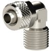 Angle screw-in fitting, L 22 mm, 18 bar, brass, nickel-plated, for hose, 110534