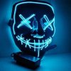 LED Maska świecąca na Halloween, maseczka V, EL światło zimne, przewód, maska punk, maska dla ducha, step dance, masquerada, kar