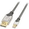 LINDY 36310 CROMO Mini DisplayPort to DisplayPort Cable 0.5m Grey 4K 60Hz