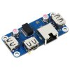 Ethernet / USB HUB HAT for Raspberry Pi (1x RJ45 & 3x USB 2.0)