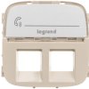 VALENA ALLURE Plakietka gniazda podwójnego 2xRJ11 lub 2xRJ45 lub RJ11/RJ45 z etykietą kremowy 755486