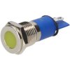 R-TECH 657047 Panel Indicator 12mm Flat 24V Yel Nickel Brass