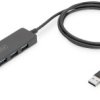 Digitus DA-70236 USB-Hub 4 porty USB-A USB 3.0 5 GBit/s z wtyczką USB-C czarny DA-70236