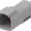 Socket, 4 pole, straight, 2 rows, gray, DTM04-4P