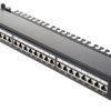 Panel krosowniczy LSA, Cat6Plus, Cat6, 24 portów, RJ45, STP, 1U, Czarny