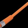 Sensor actuator cable, M8 cable socket, straight, A to open end, 4 pole, 10 m, PVC, orange, 3 A, EVT136