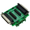 CZH-LABS DIN Rail Mount D'sub DB25 Diagnostic Test Breakout Board, DSUB DB25 Connector Male to Female.