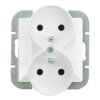 Gniazdo podwójne p/t 2x2P+Z Pearl, 16A, 250V, PT-6 PR, biały,OR-OE-7706/W