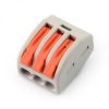Kostka elektryczna 3pin 250V - pomarańczowa