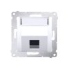 SIMON 54 Pokrywa gniazdo teleinformatyczne biała na Keystone skośna pojedynczym z polem opisowym DKP1S.01/11 KONTAKT SIMON