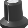 Button, cylindrical, Ø 17 mm, (H) 16.51 mm, black, for rotary switch, 5-1437624-5
