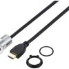 TRU COMPONENTS TC-11980456 Gniazdo adaptera panelu HDMI 2.0 złącze żeńskie HDMI złącze męskie HDMI srebrny Ilość styków: