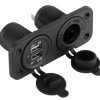 Gniazdo do zapalniczki samochodowej 12V/24V + ładowarka samochodowa 2x USB 5V / 2,1A + 1A do montażu