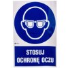 Samoprzylepna tabliczka ostrzegawcza /Stosuj ochronę oczu z podpisem/ IM/004/1/C1/F