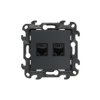SIMON 24 Gniazdo komputerowe podwójne RJ45 kat 5e grafitowy mat N52.01/38/KON KONTAKT SIMON