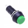 10mm 2-pin 3A ON-OFF Button Switch, Round, Green