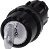 Siemens 3SU10004BL110AA0 3SU1000-4BL11-0AA0 Przełącznik kluczykowy pierścień przedni z tworzywa sztucznego czarny 2 x 45