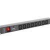 Listwa zasilająca RACK PDU 19 LANBERG 1U 16A 8X IEC C13 2M czarna C20