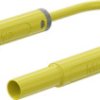 Safety measuring lead with (4 mm lamella plug, straight) to (4 mm lamella plug, straight), 0.5 m, yellow, PVC, 2.5 mm², CAT IV,