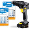 Zestaw akumulatorków everActive + Wiertarko-wkrętarka akumulatorowa 18V REBEL RB-1000