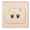 LOGO Gniazdo telefoniczne podwójne 2xRJ11 4-stykowy beżowy 1LGT-2 KARLIK