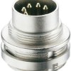 Panel plug, 3 pole, solder cup, screw locking, straight, 0314 03