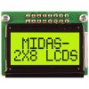 Midas Displays MC20805B6W-SPTLY-V2 2x8COB LCD Black on Yellow/Green 5mmCharacter