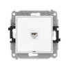 MINI Mechanizm gniazda komputerowego pojedynczego 1xRJ45, kat. 6A, 8-stykowy, bez pola opisowego biały mat 25MGKBO-7