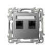 SZAFIR Gniazdo komputerowe podwójne kat. 5e MMC szary mat GPK-2Z/K/m/70 OSPEL