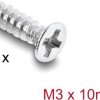 60987 Fan Screw M3 x 10 mm 50 pcs silver