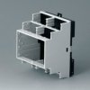 PPO/PC DIN rail enclosure, (L x W x H) 82 x 64 x 90 mm, light gray/black, B6503121