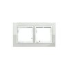 Premium Ramka szeroka dwukrotna Szkło białe plus chrom Ra-2 PR/M BI/Ch