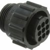 Plug housing, 9 pole, crimp connection, screw locking, straight, 206708-1