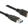Kabel USB 3.0 typu a wtyk - USB 3.0 typu B, o długości 1,0 m, czarny