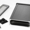 Aluminum RF enclosure, (L x W x H) 120 x 84 x 28 mm, black, IP54, 1457J1201EBK